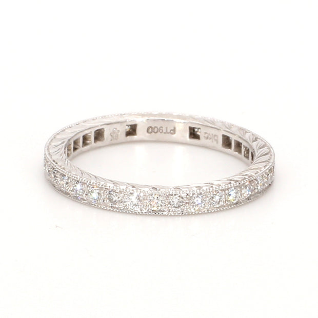4-Prong Carved Eternity Band