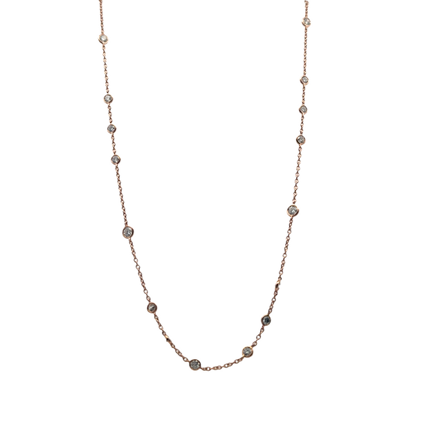 Diamond-by-the-Yard Necklace in 18K Rose Gold