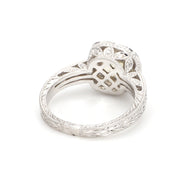 Lemon Quartz & Diamond Pave Engagement Ring