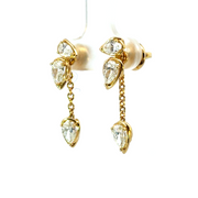 Pear Cut Moi et Toi Diamond Stud Earrings with Removable Jackets in 18K Yellow Gold