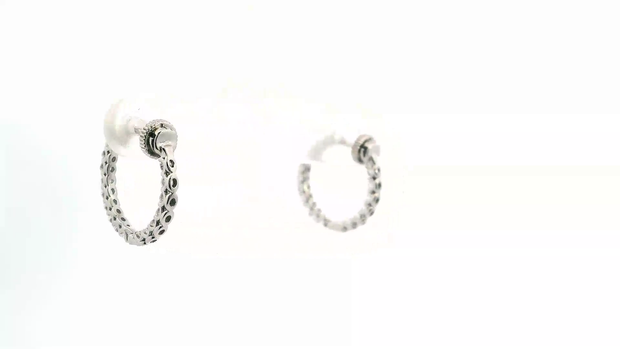 Locking Diamond Hoop Earrings