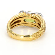 Diamond-Encrusted Gemstone Fashion Ring