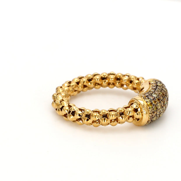 Brown/Yellow Stretch Diamond Fashion Ring