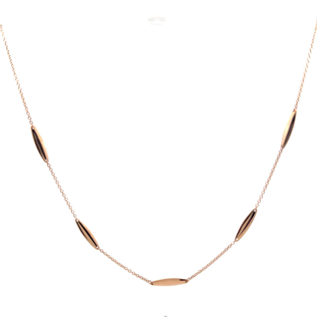 Gold Bar Station Necklace in Rose Gold