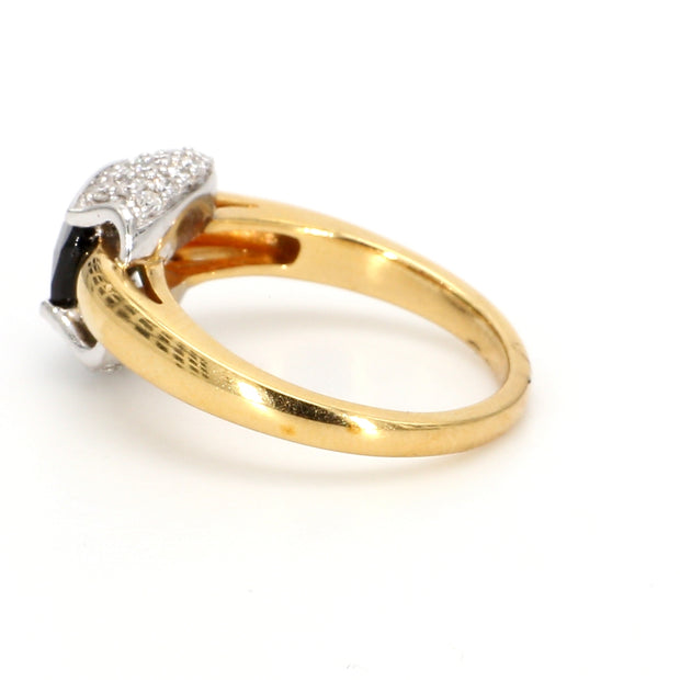 Green Tourmaline & Diamond Encrusted Fashion Ring
