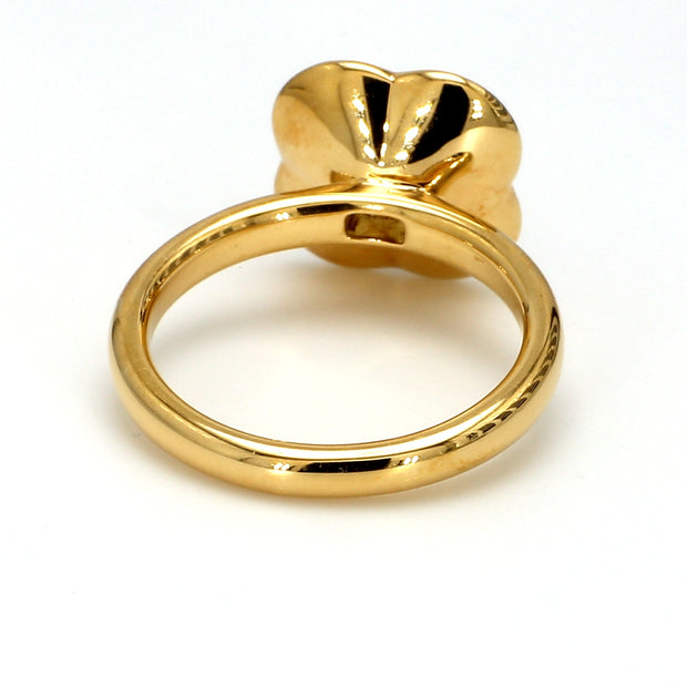 Lemon Quartz Clover & Diamond Ring