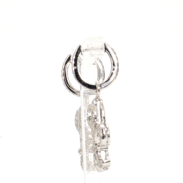 Fleur-de-Lis Diamond Hoop Earrings