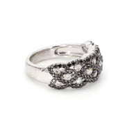 Black/White Weave Diamond Fashion Ring