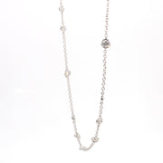 Natural Diamond-by-the-Yard Necklace in 18K White Gold