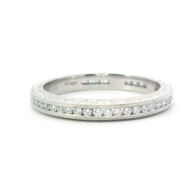 Channel-Set Engraving Eternity Band