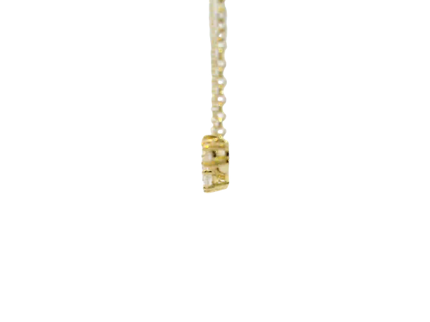Curved floating diamond bar necklace