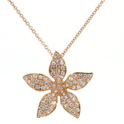 Floral Rose Gold & Diamond Necklace