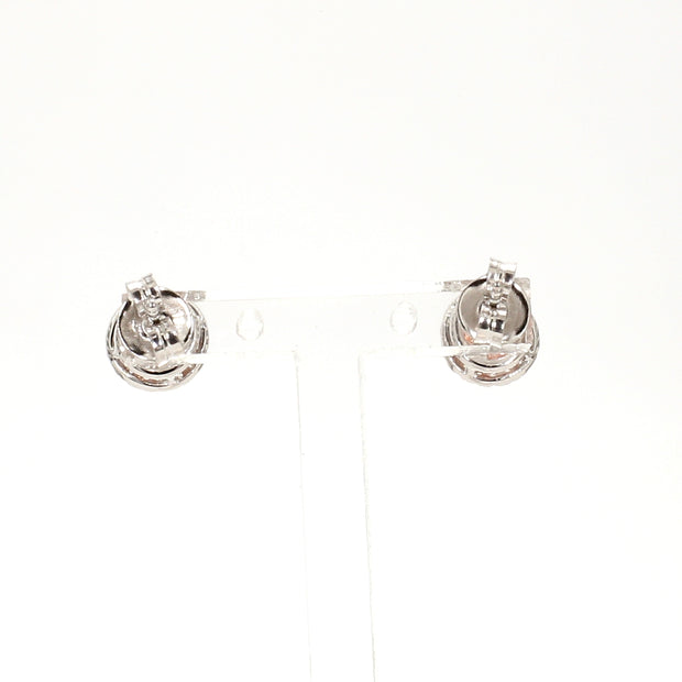 Lab-Grown Halo Pink Diamond Earrings