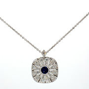 Cushion Sapphire Gemstone Necklace