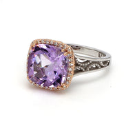 Rose Amethyst Gemstone Fashion Ring