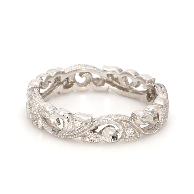 Intricate Botanical Eternity Band