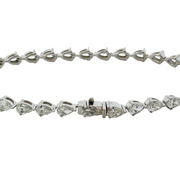 East-West Pear Cut Diamond Tennis Bracelet in Platinum