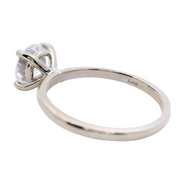 14K White Gold Solitaire Engagement Ring Mounting | Fits 7.4mm Round Center