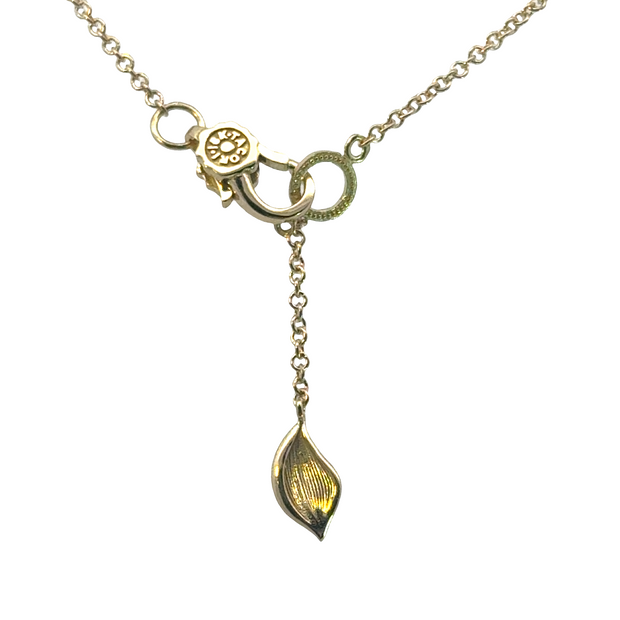 Dahlia | Petal Diamond Pavé Station 18" Necklace in 18kt Yellow Gold