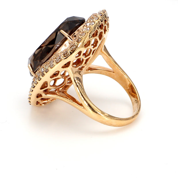 Chocolate Diamond Halo Fashion Ring