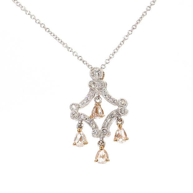 Delicate Drop Pink Diamond Necklace