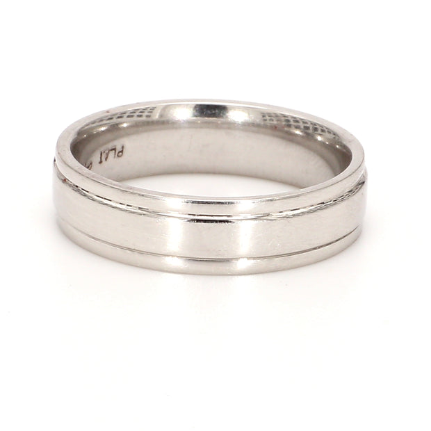 Grooved Polished Plain Metal Band