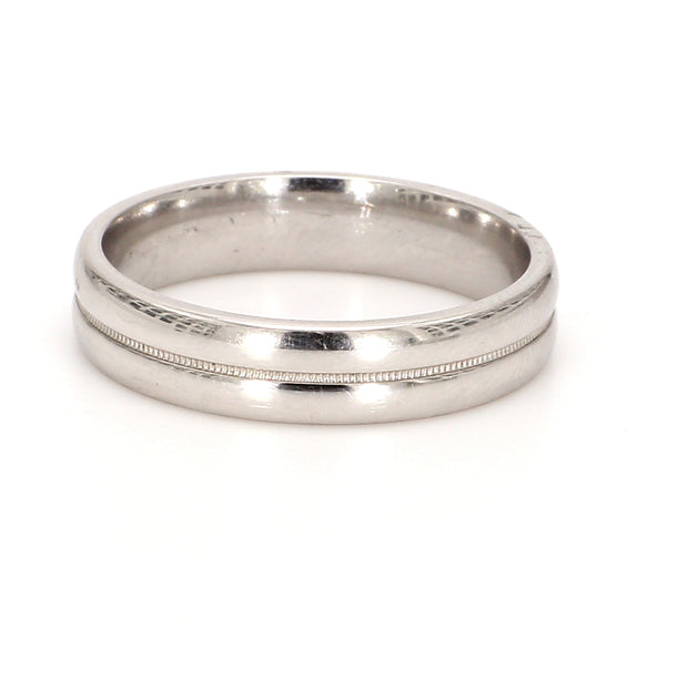 Grooved/Milgrain Mixed Plain Metal Band