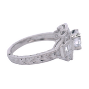Art Deco Inspired Cluster Engagement Ring