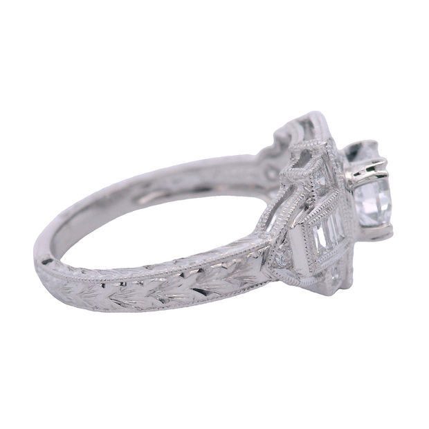 Art Deco Inspired Cluster Engagement Ring