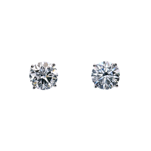 3.08 Carat Lab-Grown Diamond Stud Earrings in 14K White Gold