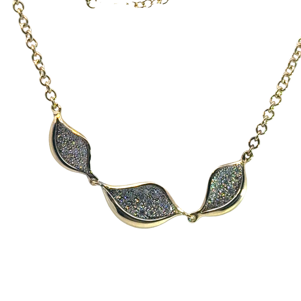 Dahlia | Petal Diamond Pavé Station 32" Necklace in 18kt Yellow Gold