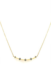 Curved floating diamond bar necklace