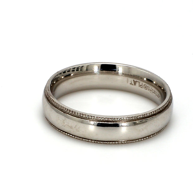 Milgrain Polished Plain Metal Band