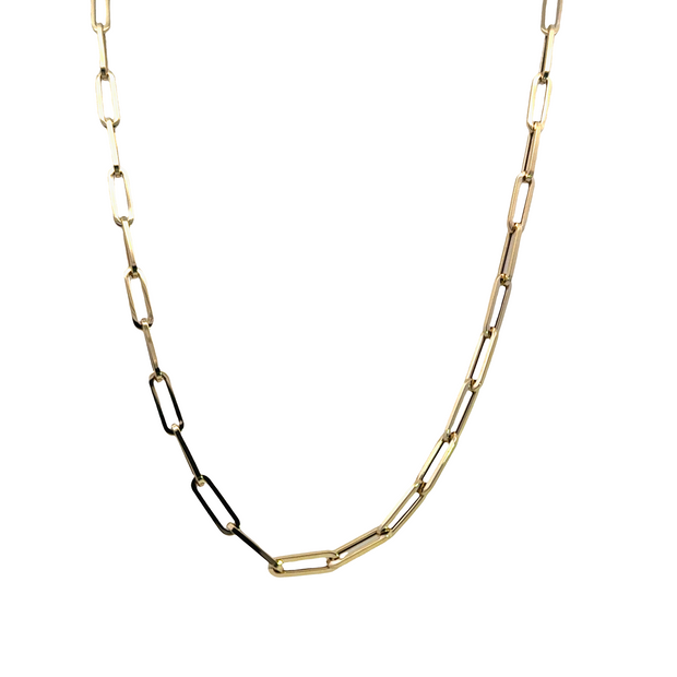 14K Yellow Gold Paperclip Necklace