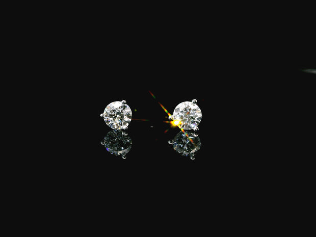 Platinum Lab-Grown Diamond Martini Studs 1.02CTW