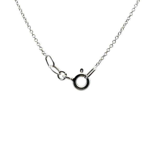Diamond Bar Necklace with Baguette and Round Diamonds in 14K White Gold