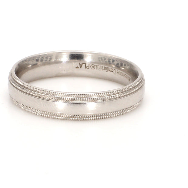 Milgrain Mixed Plain Metal Band