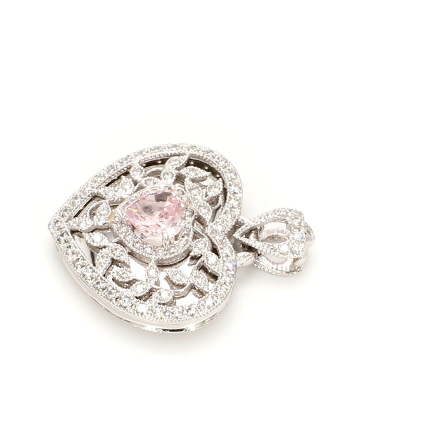 Pink Sapphire & Diamond Heart Locket