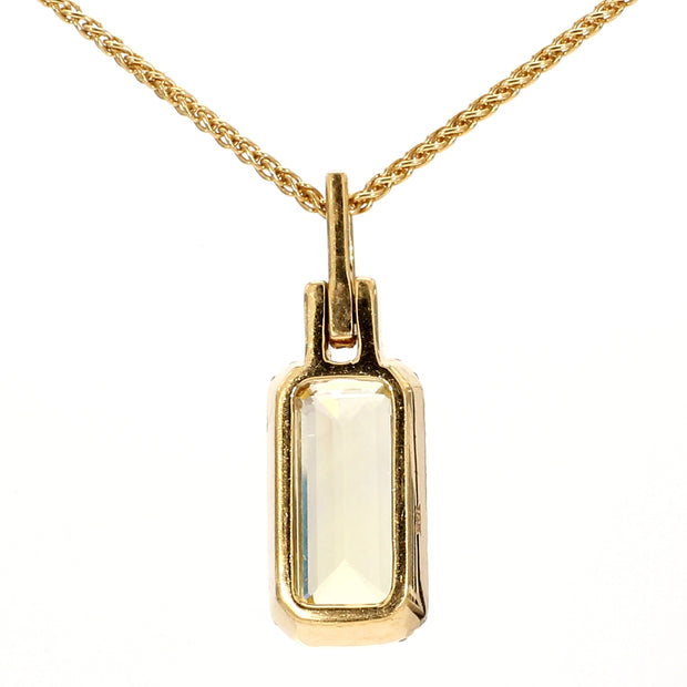 Lemon Quartz & Diamond Necklace