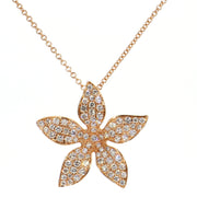 Floral Rose Gold & Diamond Necklace