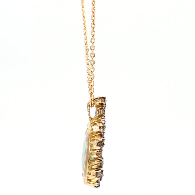 Rose Gold Starburst Diamond & Chalcedony Necklace