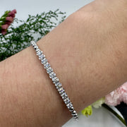 Diamond & White Gold Stretch Bracelet