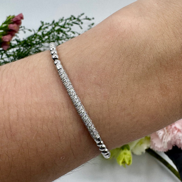 Diamond & White Gold Stretch Bracelet