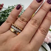Two Tone Diamond Stack Fashion Ring