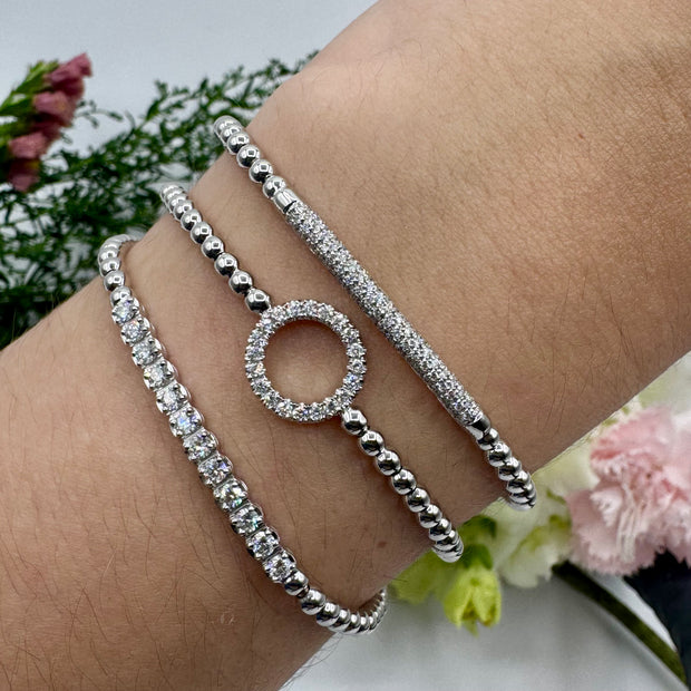 Diamond & White Gold Stretch Bracelet