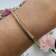 Slender Gold & Diamond Cuff Bracelet