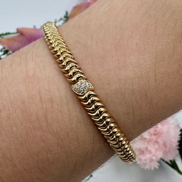 Gold & Diamond Cuff Bracelet