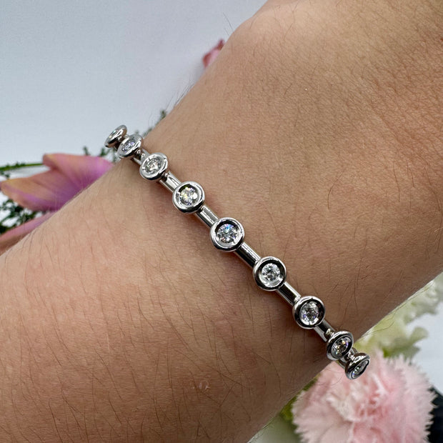 Hidden Hinge Bezel Diamond Bangle