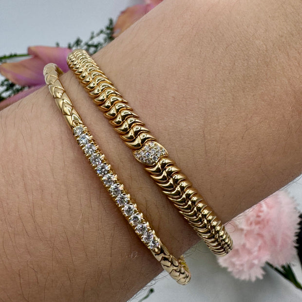 Slender Gold & Diamond Cuff Bracelet