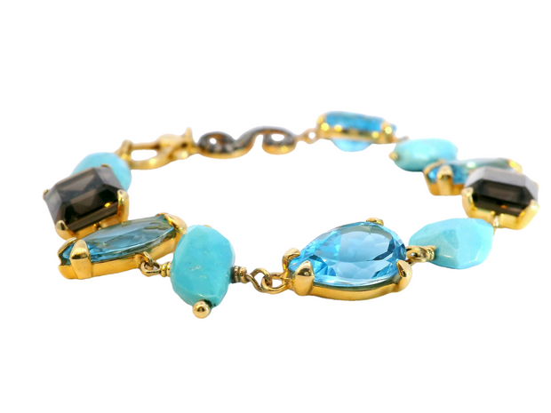 Turquoise Quartz Gemstone Bracelet
